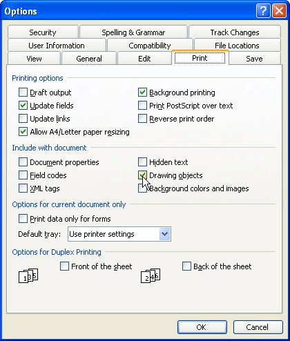 how to change default printer in word